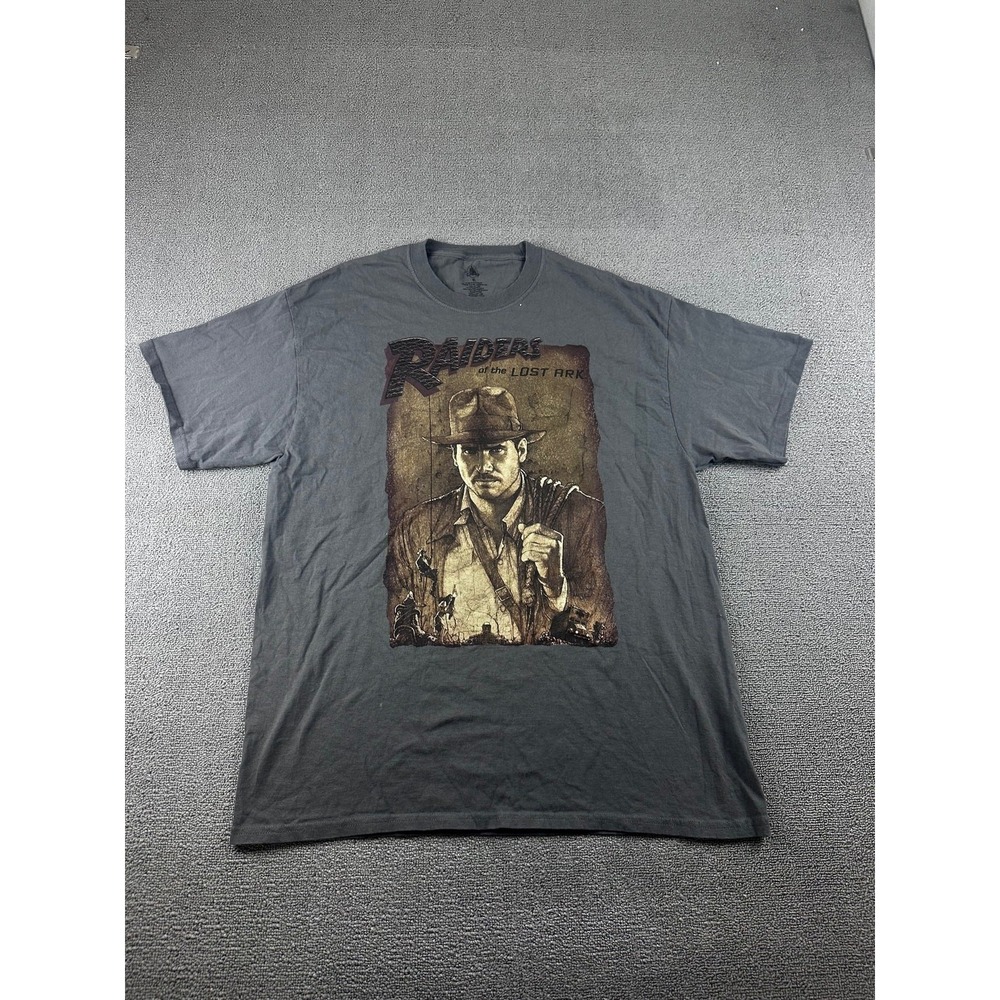 Disney T-Shirt Men XL Gray Regular Indiana Jones Raiders of the Lost Ark Movie
